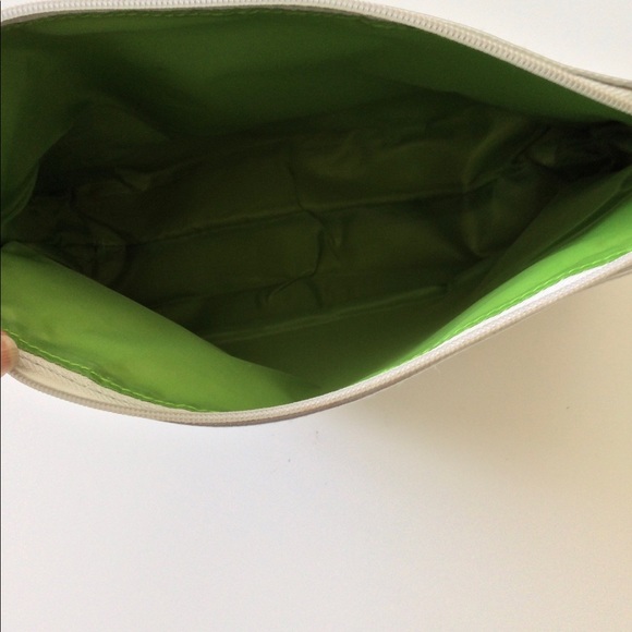 Clinique Silver Metallic Pouch | Cosmetic | Travel Bag With Pocket - Picture 5 of 8